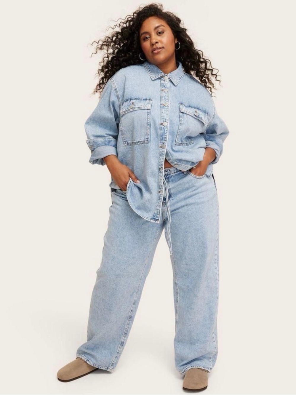 NWT Parke x Target Women's Mid-Rise Drawstring Baggy Jeans - Light Wash Size 18